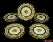 13 pc Vintage Edgerton Porcelain 10.5" Dinner Plates E206-500 Floral L2X