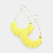 Metal Teardrop Tassel Earrings