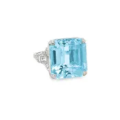 Aquamarine and Diamond Cocktail Ring
