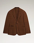 Camel Windowpane Cavendish Single Breasted Sports Coat