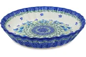 Polish Pottery 10" Fluted Pie Dish Fresh Flora