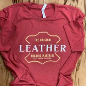 DG LeatherCraft “Leather” Graphic T-Shirt – Heather Canvas Red Color