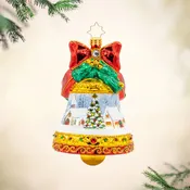Christopher Radko Scenic Chimes Bell Glass Christmas Ornament 1022101