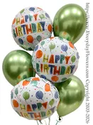 Birthday Party Balloons Green