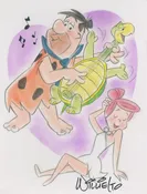 Fred and Wilma with a Turtle Guitar