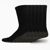 Men's 6-Pack Big & Tall Dri-Tech Crew Socks in White - Shoe Size 12-15