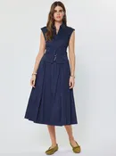 Cotton Cap Sleeve Cropped Shirt
