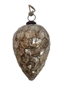 Antique Silver Hanging Glass Ornament