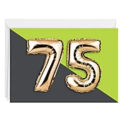 75th Balloons Custom Birthday Card