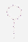 African, Pink and Green Amethyst Chainy Lariat Necklace