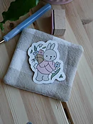 dana ate oatmeal! Collecting flowers vinyl sticker