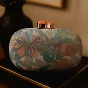 Floral Embroidered Evening Clutch Bag Vintage