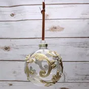 100MM GLASS BALL ORNAMENT/GOLD-CLEAR