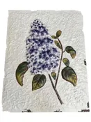Embossed Hydrangea Stem, Violet Plant, Metal Art and Wall Art