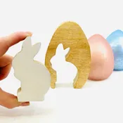 Wooden Enamel Easter Egg - Bunny