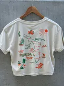 5801 Print House Florida Map Crop Top