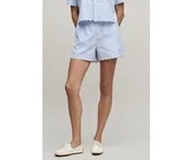 Barefoot Dreams Linen Blend Scalloped Striped Short