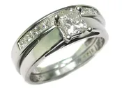 0.46ct Platinum  Engagment Ring and a Wedding Band Set