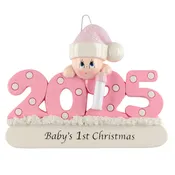 2025 Dated Baby Girl's 1st Christmas Ornament