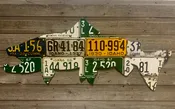 50" Idaho Antique Brown Trout License Plate Art