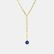Andrea’s Knot Lapis Large and Diamond Bail Pendant in 18K Yellow Gold- 19mm
