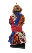 #1227 Vintage African Beaded Fali Namji Fertility Doll Cameroon w/Stand 11" H