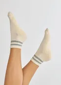 The Boyfriend Grip Sock in Off White & Grey