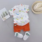 100% Cotton 2pc Dinosaur Print Short-Sleeve Set