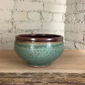 Large Teal & Rust Cereal Bowl