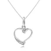 0.02 ct. Diamond 14K White Gold Heart Pendant