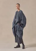 alpaca wool mix cocoon coat (bluegrey)