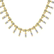 Baguette Diamond Necklace in Yellow Gold