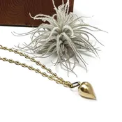 Boho Long Pendulum Layering Necklace With Chunky Brass Chain and Smooth Solid Brass Bulb Pendant - Great for Fidgeting
