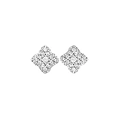 0.87 carat Brilliant cut Pave Star Stud Earrings in White Gold