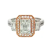 10K White & Rose Gold 0.75 TWT Cluster Engagement Ring