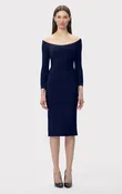 ICON SCOOP NECK MIDI DRESS