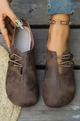 Boho Vintage Faux Leather Loafer Shoes