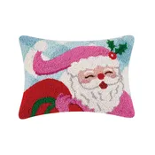Festive Gingham Santa Hook Pillow