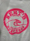 Bert’s Crew Neck Sweatshirt – Wave Design 60th Anniversary (White & Pink)