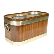 Regency Mahogany and Brass Campaign Double Wine Cooler