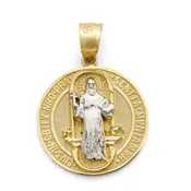 10KT Yellow Gold 24X24.5MM Saint Benedict Pendant. Chain not Included.