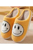 Fuzzy smiley slippers