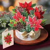 Birch Poinsettia Pop-Up Flower Bouquet