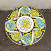 20” Italian Volcanic Table – Geometric Scrolls