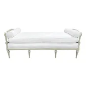 18th – 19th Century White Swedish Gustavian Pinewood Daybed – Antique Sofa Bench