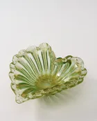 1950s Murano Leaf Green Heart Catchall