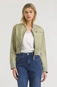 Collins Patina Leather Jacket Celadon