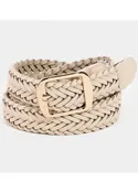 Braided Design Fashion Vegan Ivory Leather Belt