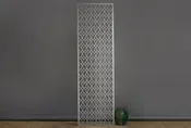 Pierce Worked Screen Carved from a Single Piece of Teak with a Silver Paint