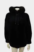 York Furrier Sheared Beaver Jacket with Fox Trim Hood